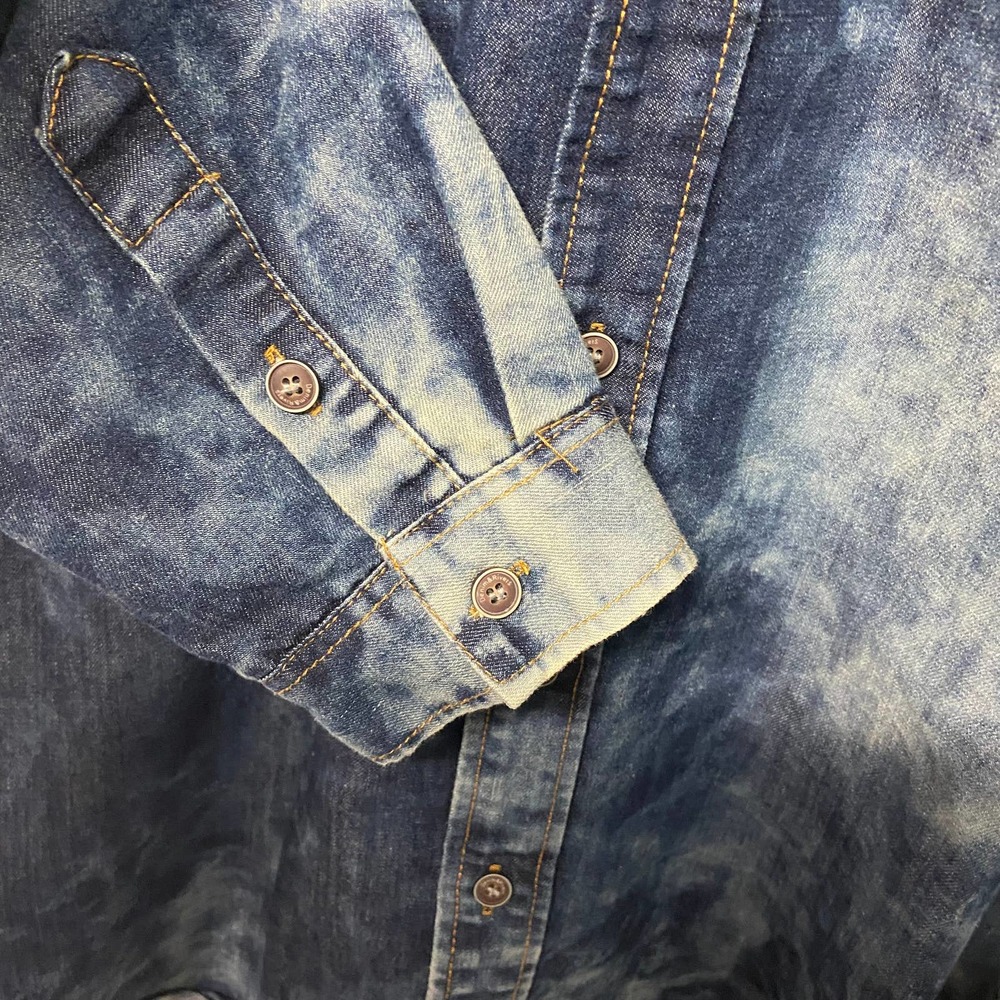 Denim & Rivets Shirt Jacket XL Distressed Button Up - Picture 5 of 10